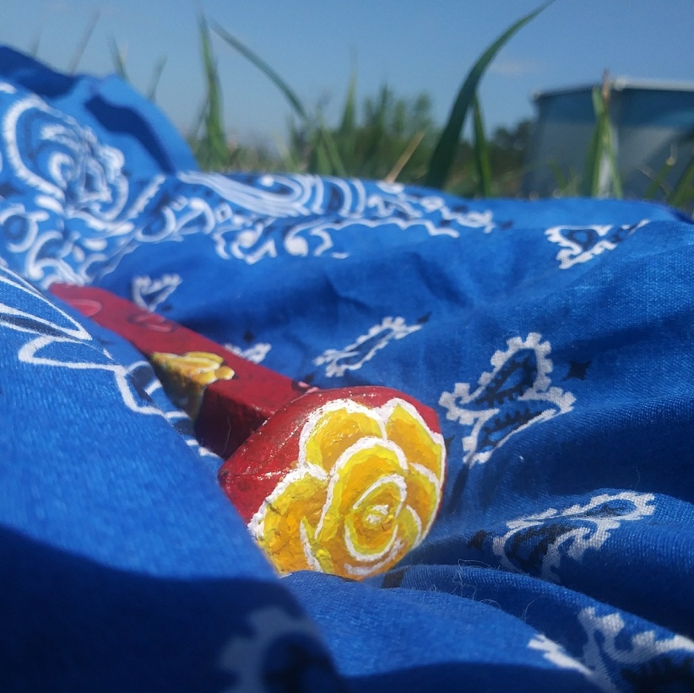 Hand painted railroad spike